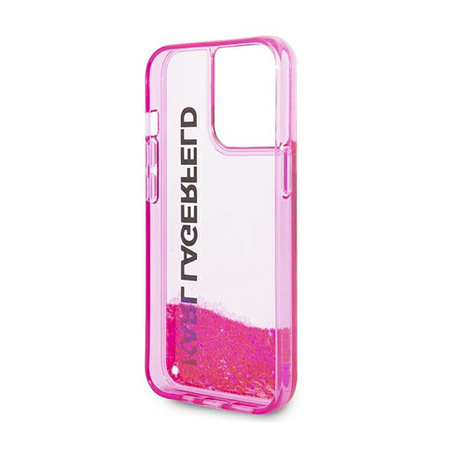 Karl Lagerfeld Liquid Glitter Translucent Elongated Logo Case – Etui iPhone 14 Pro Max (różowy) (KLHCP14XLCKVF)