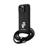 Karl Lagerfeld Crossbody Saffiano Metal Pin Karl & Choupette - Etui iPhone 14 Pro Max (czarny) (KLHCP14XSAKCPSK)