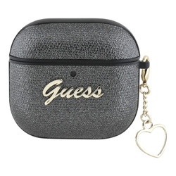 Guess Metallic Script Charm - Etui AirPods 4 (czarny) (GUA4PGMCSK)