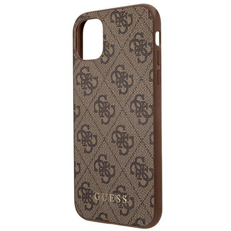 Guess 4G Metal Gold Logo – Etui iPhone 11 (brązowy) (GUHCN61G4GFBR)