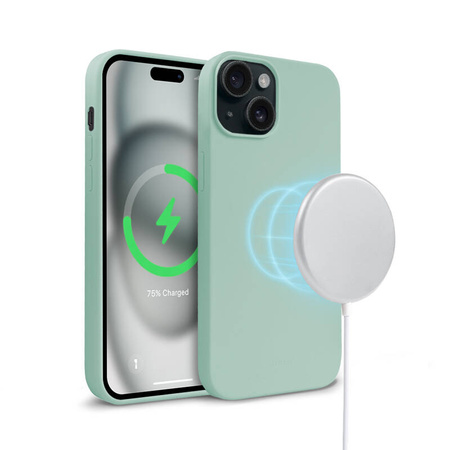 Crong Color Cover Magnetic - Etui iPhone 15 MagSafe (miętowy) (CRGCOLRMIP1561LGRN)