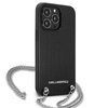 Karl Lagerfeld Leather Textured and Chain - Etui iPhone 13 Pro Max (czarny) (KLHCP13XPMK)