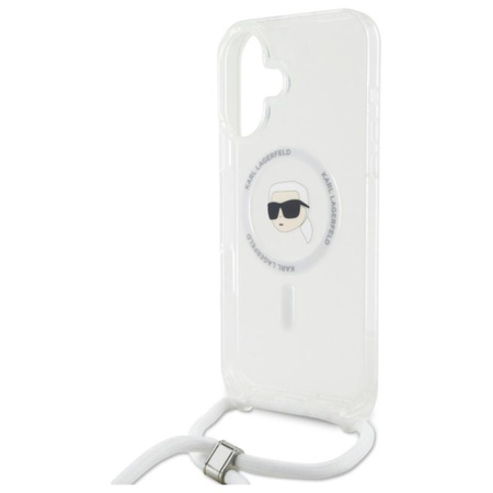 Karl Lagerfeld Crossbody IML Karl Head MagSafe - Etui iPhone 16 (przezroczysty) (KLHMP16SHCKHNT)