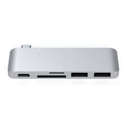 Satechi Hub z USB-C na 2x USB, SD, microSD - Srebrny (ST-TCUPS)