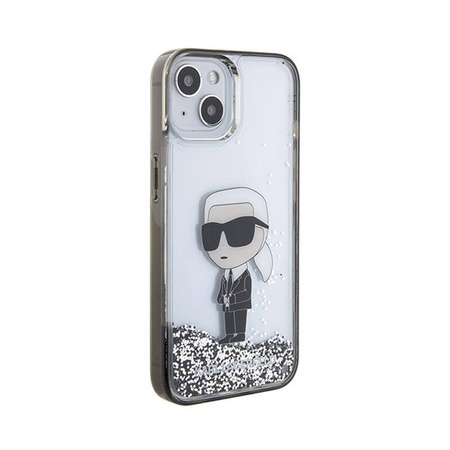 Karl Lagerfeld Liquid Glitter Ikonik - Etui iPhone 15 (przezroczysty) (KLHCP15SLKKNSK)