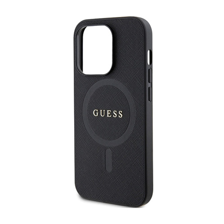 Guess Saffiano MagSafe - Etui iPhone 14 Pro Max (czarny) (GUHMP14XPSAHMCK)