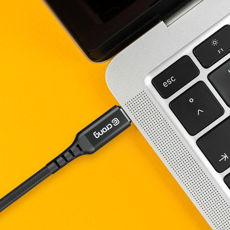 Crong Armor Link - Kabel 60W PD 3A USB-C do USB-C 25cm (czarny) (CRG-AL025USCC-BLK)
