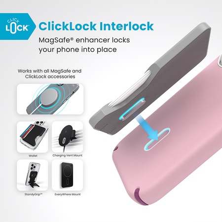 Speck Presidio2 Pro ClickLock & MagSafe - Etui iPhone 16 Pro (Wednesday Pink / Boysenberry Purple / White) (150700-3250)