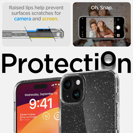 Spigen Liquid Crystal Glitter - Etui do iPhone 15 Plus (Przezroczysty) (ACS06648)