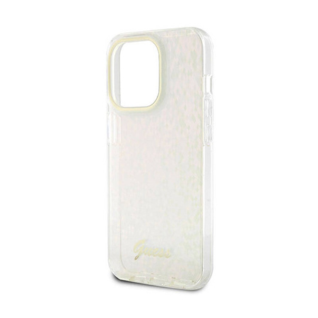 Guess IML Faceted Mirror Disco Iridescent - Etui iPhone 15 Pro (różowy) (GUHCP15LHDECMP)