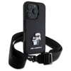 Karl Lagerfeld Saffiano Karl & Choupette Metal Pin CBDY Strap - Etui iPhone 16 Pro (czarny) (KLHCP16LSAKCPBK)