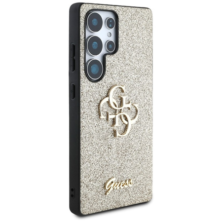 Guess Fixed Glitter Big 4G Metal Logo - Etui do Samsung Galaxy S25 Ultra (złoty) (GUHCS25LHG4SGD)