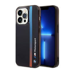 BMW Tricolor Stripe - Etui iPhone 14 Pro (Czarny) (BMHCP14L22HVGV)