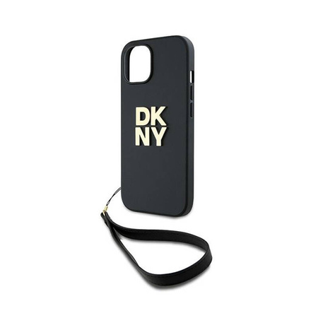 DKNY Wrist Strap Stock Logo - Etui iPhone 15 Plus (czarny) (DKHCP15MPBSWSK)