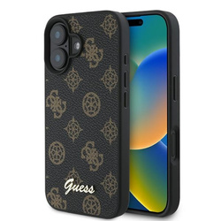 Guess Peony Script MagSafe - Etui iPhone 16 Plus (czarny) (GUHMP16MPGPYSK)