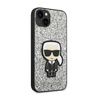 Karl Lagerfeld Glitter Flakes Ikonik - Etui iPhone 14 Plus (srebrny) (KLHCP14MGFKPG)
