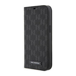 Karl Lagerfeld Booktype Saffiano Monogram - Etui iPhone 14 Pro Max (Czarny) (KLBKP14XSAKLHPK)