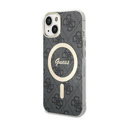 Guess 4G MagSafe - Etui iPhone 15 (czarny) (GUHMP15SH4STK)