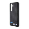 BMW Leather Carbon Blue Line - Etui Samsung Galaxy S24 (czarny) (BMHCS24S22NBCK)