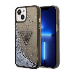 Guess Liquid Glitter Triangle Logo Case – Etui iPhone 14 Plus (czarny) (GUHCP14MLFCTPK)