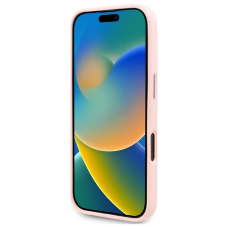 Karl Lagerfeld Silicone Shadow Metal Initial MagSafe - Etui iPhone 16 Pro (różowy) (KLHMP16LSCMKMPCP)