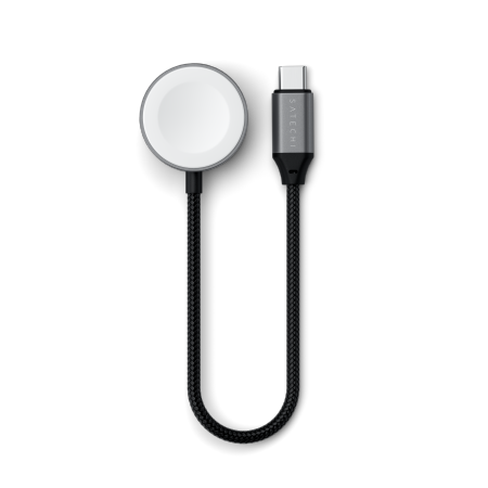 Satechi USB-C Fast Charging Cable - kabel ładujący USB-C do Apple Watch, 5W 20 cm - gwiezdna szarość (ST-QCAWM)