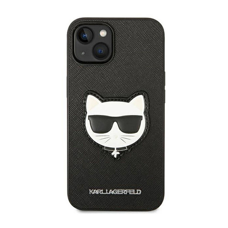 Karl Lagerfeld Saffiano Choupette Head Patch Case - Etui iPhone 14 Plus (czarny) (KLHCP14MSAPCHK)
