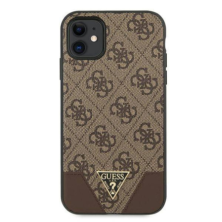 Guess 4G Triangle Collection - Etui iPhone 11 (brązowy) (GUHCN61PU4GHBR)