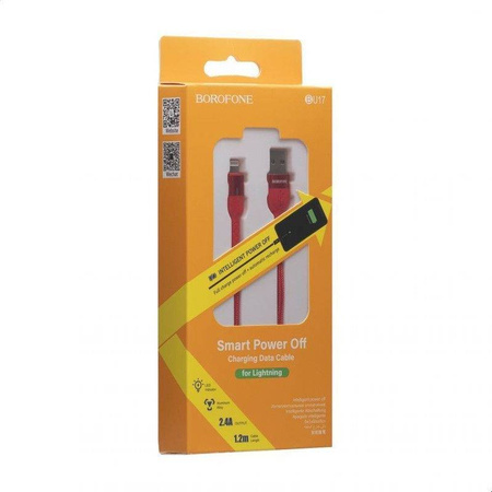 Borofone Starlight - kabel połączeniowy USB do Lightning 1.2 m (czerwony) (BFO-BU17-L-R)