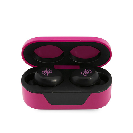 Guess True Wireless Earphones BT5.0 5H - Słuchawki TWS + etui ładujące (magenta) (GUTWST31EM)