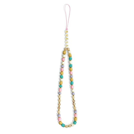 Guess Phone Strap Beads Heishi - Zawieszka do telefonu 25 cm (Flower Pink) (GUSTFLWP)