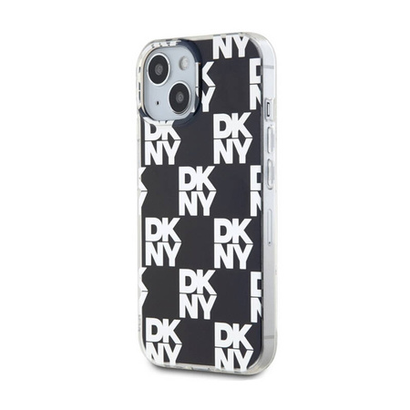 DKNY IML Checkered Mono Pattern - Etui do iPhone 15 Plus / 14 Plus (czarny) (DKHCP15MHDLCEK)