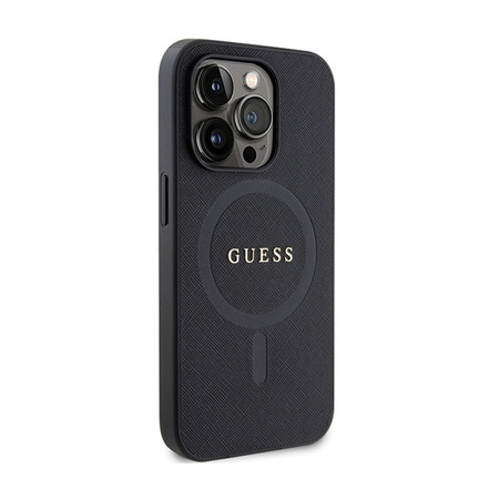Guess Saffiano MagSafe - Etui iPhone 14 Pro Max (czarny) (GUHMP14XPSAHMCK)