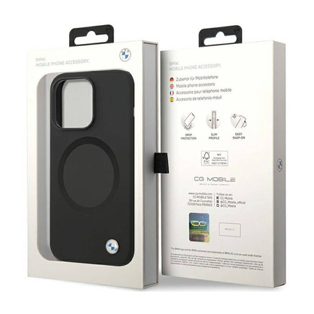 BMW Signature Liquid Silicone MagSafe - Etui iPhone 14 Pro Max (czarny) (BMHMP14XSILBK2)