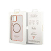 Guess Gold Outline Translucent MagSafe - Etui iPhone 14 Plus (różowy) (GUHMP14MHTCMP)