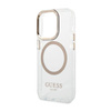Guess Metal Outline Magsafe - Etui iPhone 14 Pro (przezroczysty / złoty) (GUHMP14LHTRMD)