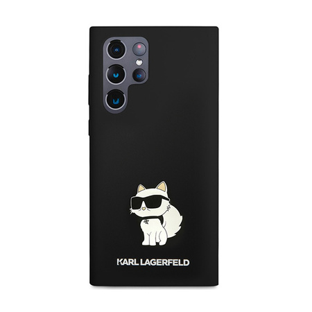 Karl Lagerfeld Silicone Choupette - Etui Samsung Galaxy S24 Ultra (czarny) (KLHCS24LSNCHBCK)