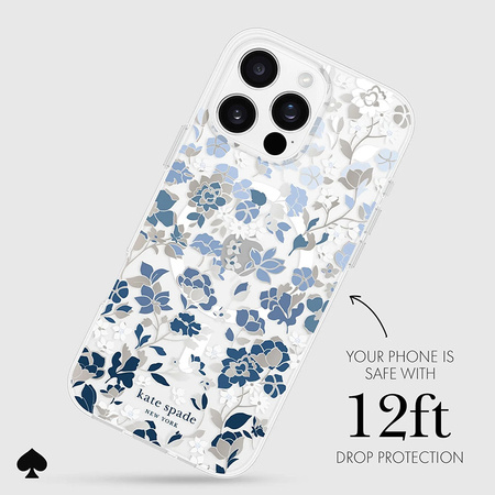 Kate Spade New York Protective Gems MagSafe - Etui iPhone 16 Pro Max (Flowerbed Blue) (KS054464)