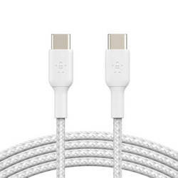 Belkin kabel pleciony USB-C/USB-C M/M 2.0 1 m - biały (CAB004BT1MWH)