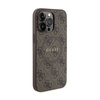 Guess 4G Collection Leather Metal Logo MagSafe - Etui iPhone 15 Pro (brązowy) (GUHMP15LG4GFRW)