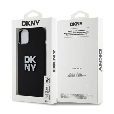 DKNY Liquid Silicone Metal Logo - Etui iPhone 15 / 14 / 13 (czarny) (DKHCP15SSMCBSK)