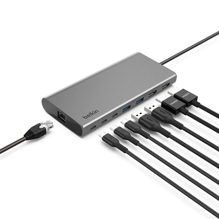 Belkin Hub USB-C 8w1, 10 Gbps, 2 x HDMI 4K szary (INC015BTSGY-CZ)