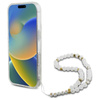 Guess IML Glitter With Pearl Strap MagSafe - Etui iPhone 16 Plus (przezroczysty) (GUHMP16MHGCRELST)