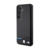 BMW Leather Carbon Blue Line - Etui Samsung Galaxy S24 (czarny) (BMHCS24S22NBCK)