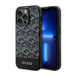 Guess GCube Stripes MagSafe - Etui iPhone 14 Pro Max (Czarny) (GUHMP14XHGCFSEK)