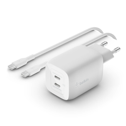 Belkin podwójna ładowarka ścienna 65W DUAL USB-C 2M - biały (WCH013VF2MWH-B6)