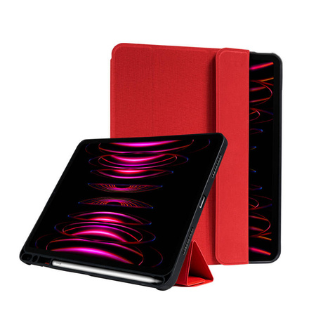 Crong FlexFolio – Etui iPad Air 11” M3 (2025) / iPad Air 11” M2 (2024) / iPad Air 10.9” (5-4 gen.) / iPad Pro 11" (2022-2021) z funkcją Apple Pencil (czerwony) (CRG-FXF-IPD112-RED)