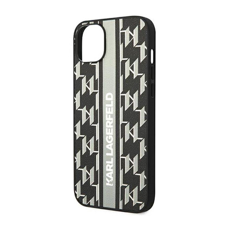 Karl Lagerfeld Monogram Stripe - Etui iPhone 14 Plus (szary) (KLHCP14MPGKLSKG)