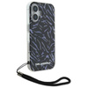 Karl Lagerfeld Zebra With Cord - Etui iPhone 16 Plus (fioletowy) (KLHCP16MHZBPKCCU)
