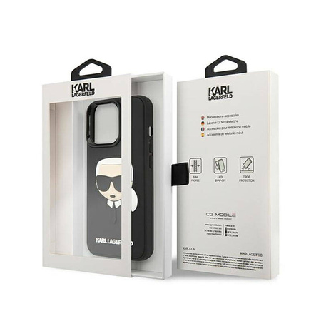 Karl Lagerfeld 3D Rubber Karl's Head - Etui iPhone 13 Pro (czarny) (KLHCP13LKH3DBK)